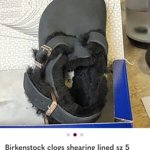 Birkenstock Black Shearling Lined Clogs